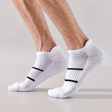 5 pares de calcetines deportivos profesionales para hombre, de verano, de malla fina, transpirables, absorbentes del sudor, antiolor, con protección para el talón y las orejas.