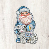 White Tiger Santa Christmas Door Decor by G. DeBrekht - Christmas Santa Snowman Decor - 8118091H