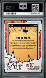 Graded 2024 Panini Donruss Drake Maye #28 Bomb Squad Rookie RC Football Card PSA 10 Gem Mint