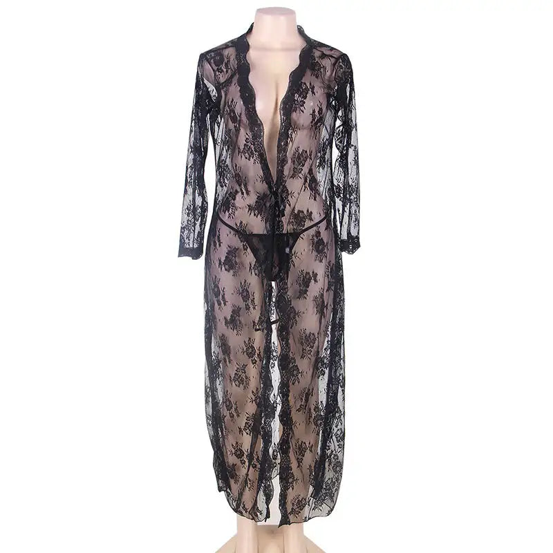Lingerie Lace Long Dress Nightgown - Lootquake
