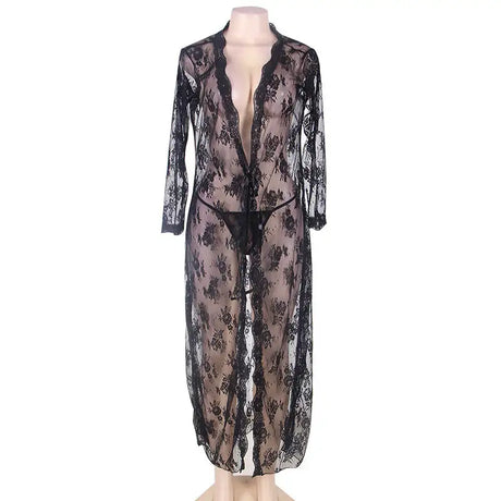 Lingerie Lace Long Dress Nightgown - Lootquake