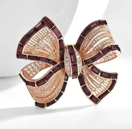 Luxury Purple Alloy Bow Brooch With High-end Feel - Lootquake