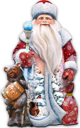 Decoración de puerta con Papá Noel y un oso de miel de G. DeBrekht - Decoración navideña con Papá Noel y muñeco de nieve - 8128811H