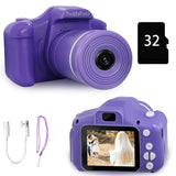 Appareil photo numérique pour enfants 32 Go - Portable, objectif long, vidéo HD, design adapté aux tout-petits - Cadeau idéal pour un anniversaire, un festival ou Noël pour les jeunes photographes