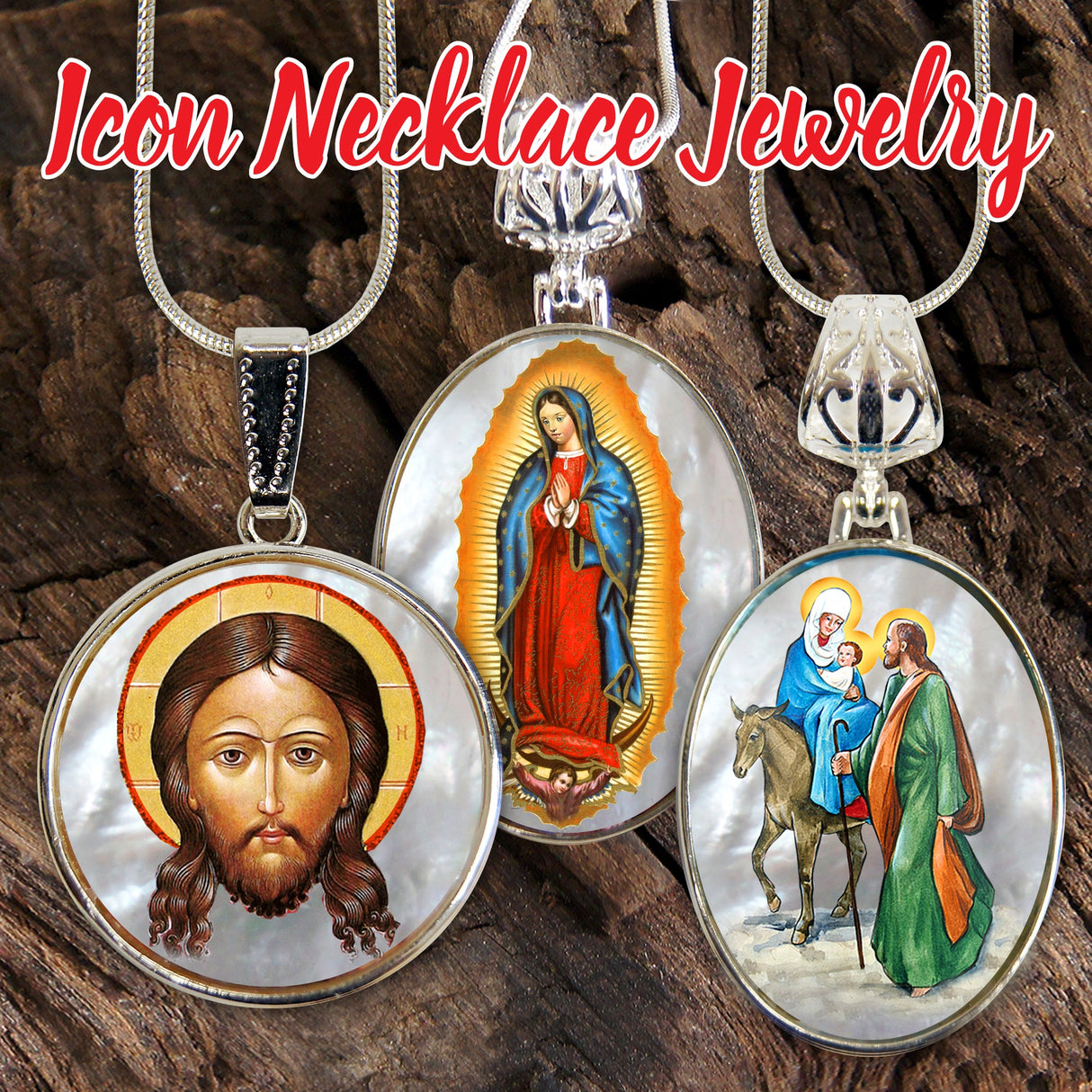 Collar de Madreperla bañado en plata de la Virgen de Guadalupe - 43032