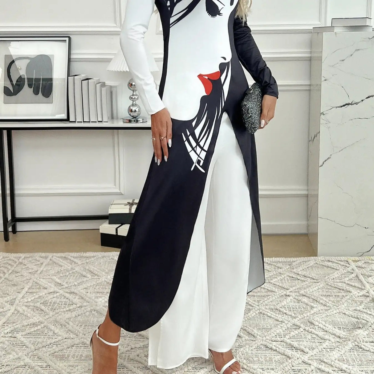 Ladies' Business Elegant Wide Leg Casual Loose Fit One Shoulder Set Sexy Party Set - Lootquake