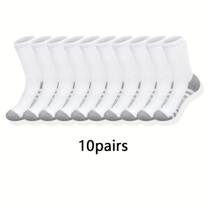10/20/30 Pairs Of Men's Classic Crew Socks, Breathable Comfy Casual Unisex Socks For Men's Outdoor Wearing All Seasons Wearing