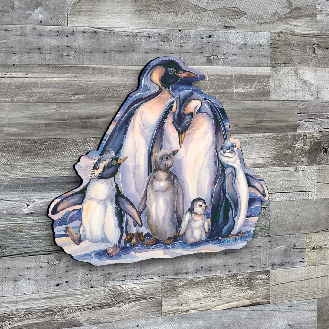 Arte mural de vida silvestre "Sno Buddy Like You" - J. Bergsma - Decoración navideña de vida silvestre - 8591659W-JB