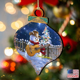 Guitarist Snowman Wood Ornament Dona Gelsinger Holiday Tree Ornament 8031120-1531