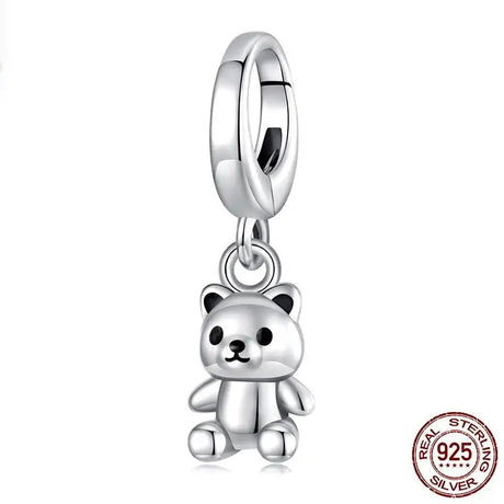 S925 Silver Bear Pendant Parts - Lootquake