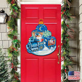 Christmas Train Christmas Door Decor by G. DeBrekht - Christmas Santa Snowman Decor - 8112180H