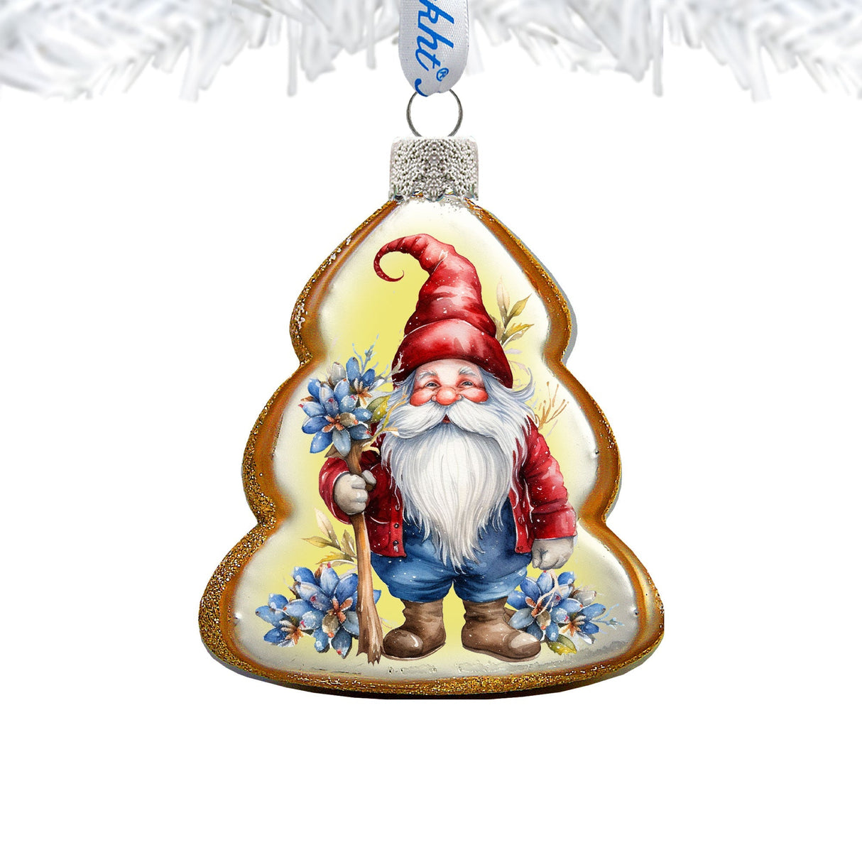 Christmas Gnome Mercury Glass Ornaments by G. Debrekht - Christmas Santa Snowman Decor - 776016