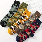 5 pares de calcetines de camuflaje de media pantorrilla para hombre, otoño e invierno