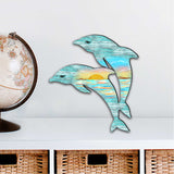Dolphins Decorative Coastal Door Decor by G. DeBrekht - Coastal Holiday Decor - 8198519H