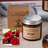 Vela artesanal con aroma a rosa, vertida a mano - Duración de 12 a 18 horas - Perfecta para el hogar, bodas o celebraciones de temporada