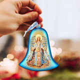 Adorno de campana de cristal con ángel de G. Debrekht - Decoración navideña - 752-041