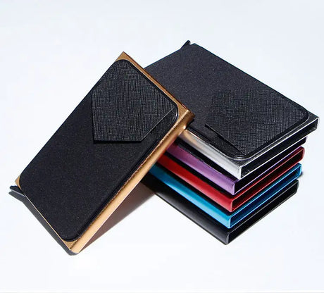 Metal Card Holder, Money Clip Aluminum Alloy Lycra Cloth - Lootquake