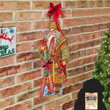 Santa's Skiing Adventure Holiday Door Decor by G. Debrekht - Christmas Santa Snowman Decor - 8691403H