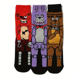 1/3 paire de chaussettes tendance pour homme, motifs animés, motifs accrocheurs pour toutes les saisons, chaussettes mi-mollet respirantes et confortables, style décontracté unisexe, résistantes et évacuant l'humidité.