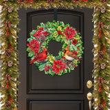 Holiday Cardinal Garland Wreath Holiday Door Decor by G. Debrekht - Christmas Decor - 8611070H