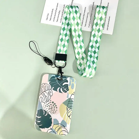 Green Plant Series Simple Fashion Lanyard Card Cover - Lootquake