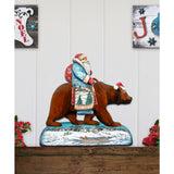 Decoración navideña para puerta con Papá Noel y oso grizzly de G. DeBrekht - Decoración navideña con Papá Noel y muñeco de nieve - 8151128H
