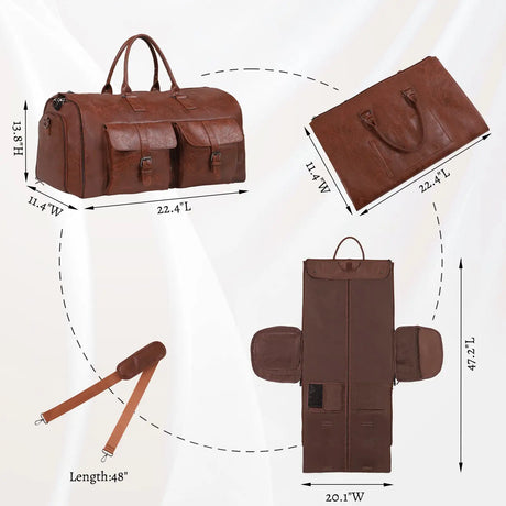 Large Capacity Men's Leather Suit Storage Bag - Lootquake