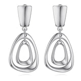 Silver Geometry Drop Clip On Earrings for Women Clip Earrings Fashion Earrings - Lootquake