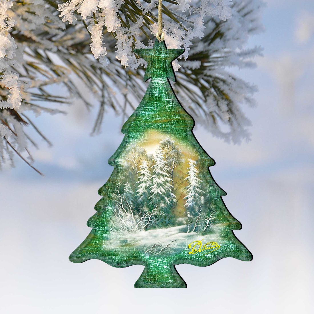 Adornos de madera con forma de árbol de G. DeBrekht - Decoración navideña - 81988123