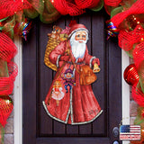 Decoración navideña para puerta de San Nicolás por G. DeBrekht - Decoración navideña de Papá Noel y muñeco de nieve - 8124120H