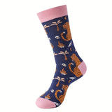 Leopard Print Socks, Unisex Stylish Mid Tube Socks, Women's Stockings & Hosiery