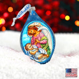 Adorno de cristal con forma de gota con toque angelical de G. DeBrekht - Decoración navideña - 757-022