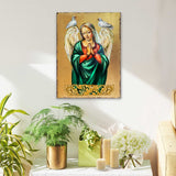 Ángel rezando de madera chapado en oro, icono religioso cristiano sagrado - Decoración inspiradora - 85026