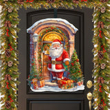Knocking the door Santa Holiday Door Decor  by G. Debrekht - Christmas Decor - 8611044H