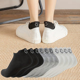 10 Pairs Smiling Face Embroidered Socks, Casual & Breathable Unisex Low Cut Ankle Socks, Women's Stockings & Hosiery