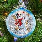 Frosty Forest Friends Glass Ornament by D. Gelsinger - Christmas Santa Snowman Decor - 71105-1624