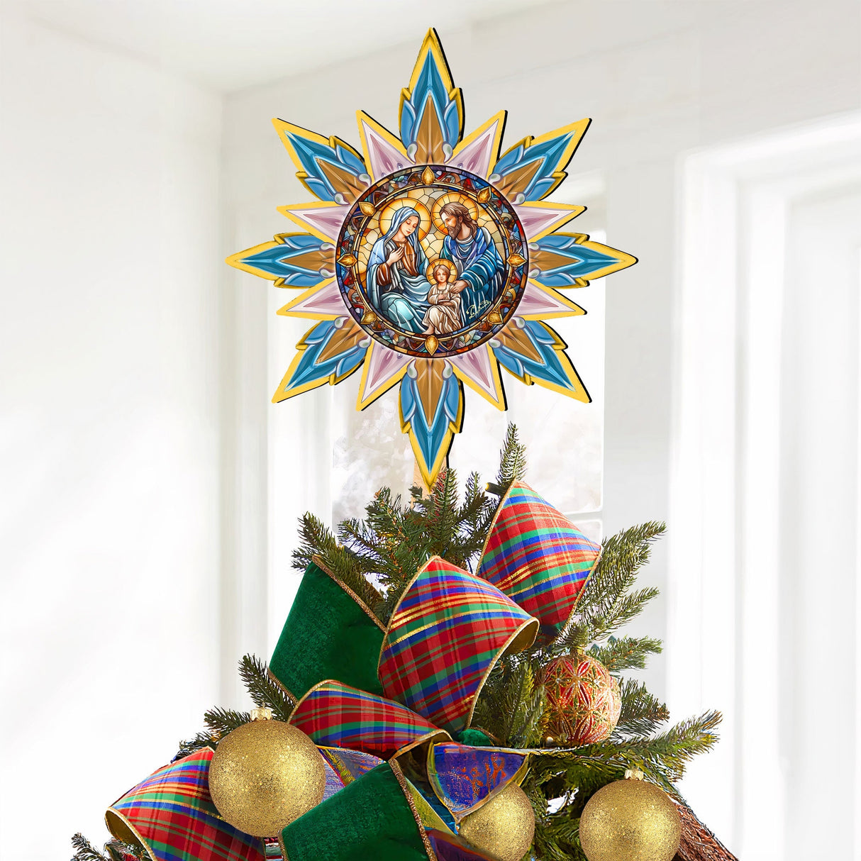 Estrella de la Natividad de madera para la punta del árbol, de G. Debrekht - Decoración navideña - 89505
