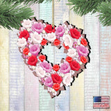 Valentine Heart Wreath Wooden Ornaments by G. DeBrekht - Love Family Kids Decor - 8185308