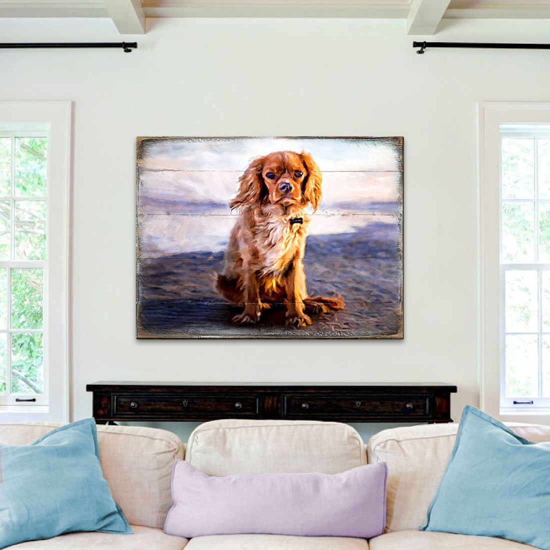 Arte de pared de madera con diseño de perro pequeño Alodie de Nature Wonders - Decoración para perros y gatos - 95345B