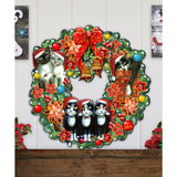 Christmas Friends Kitty Door Wreath by G. DeBrekht - Pets Dog and Cats Decor - 8185307-5H-SL