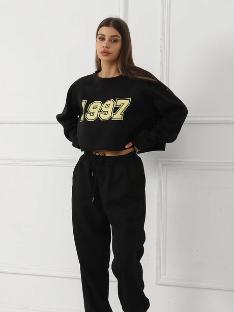 Women's Long Sleeved Hoodie Set - Lootquake