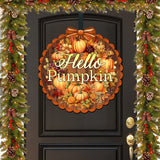 Letrero de bienvenida de Hello Pumpkin para puerta de entrada, decoración de madera para porche delantero de G. Debrekht, decoración de Acción de Gracias y Halloween - 933120H