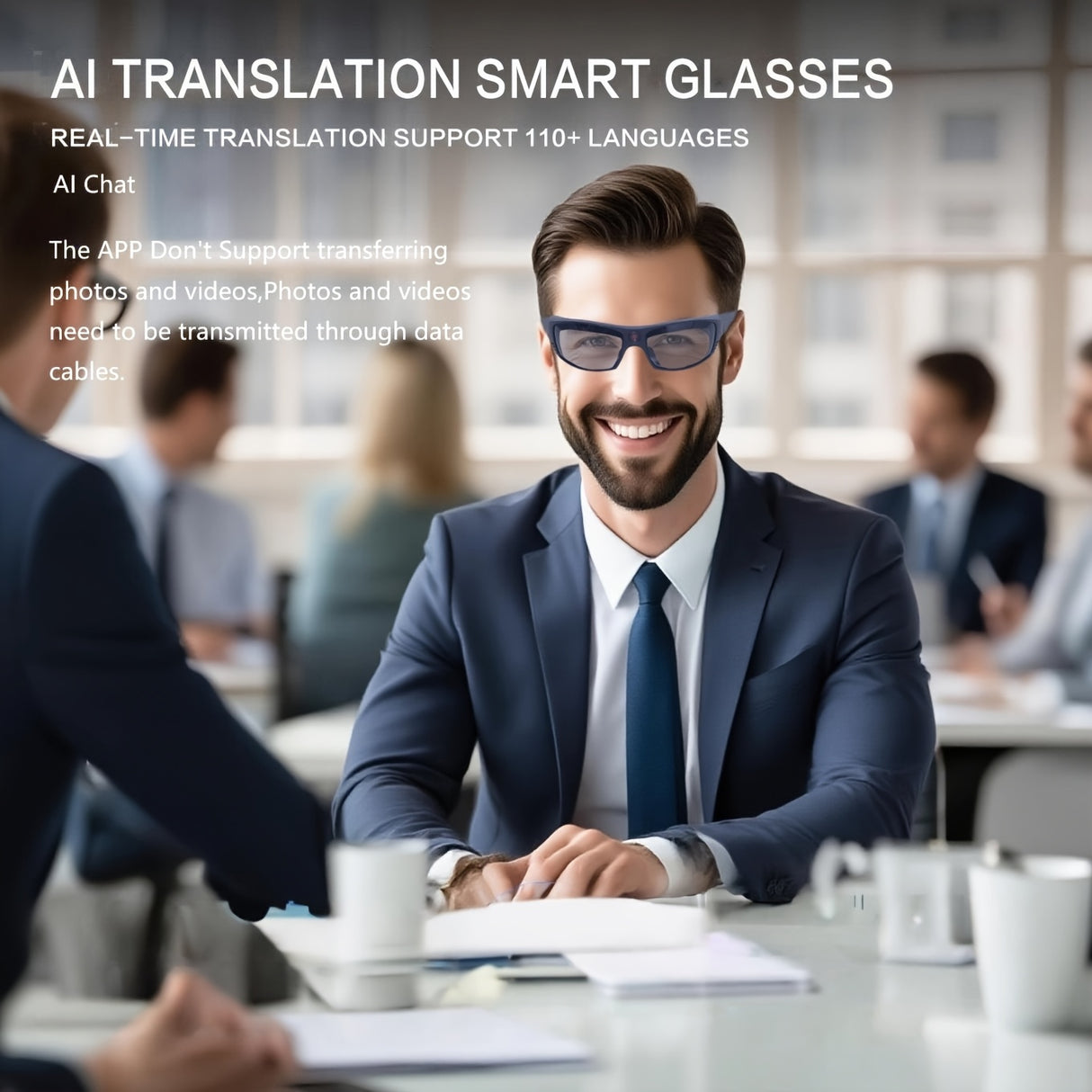 Smart Video Glasses 1080P HD Camera Glasses with Wireless Headset, Open Ear Speaker, AI Real-Time Translation Support 110+ Languages 102° Wide-angle, Sports Outdoor Glasses for Biking, Skiing, Motorcycling, Fishing