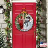 Decoración navideña para puerta con muñeco de nieve de D. Gelsinger - 8421127H-DG