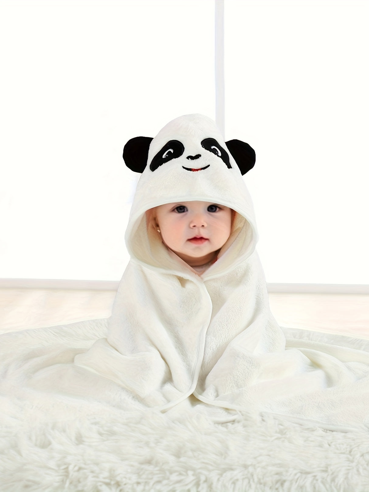 Albornoz con capucha para bebé niño, manta de baño, cochecito de bebé, bonita prenda exterior usable para múltiples usos.