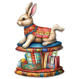 Carousel Bunny with Books Holiday Door Decor by G. Debrekht - Christmas Decor - 8611085H