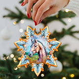 Adornos de madera con forma de caballo y copos de nieve de G. Debrekht - Decoración de vida silvestre - 8688431