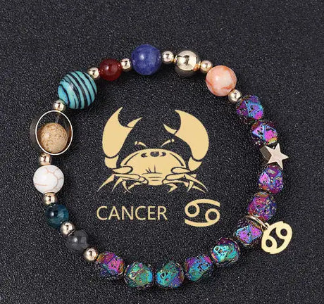 Natural Volcanic Rock Electroplating Twelve Constellations Bracelets - Lootquake
