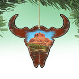 Buffalo Skull Wooden Ornaments by Nature Wonders - Wildlife Holiday Decor - 8198235
