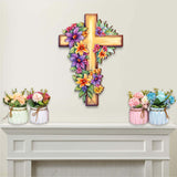 Garden Serenity Cross Holiday Door Decor by G. Debrekht - Easter Spring Decor - 8688168H